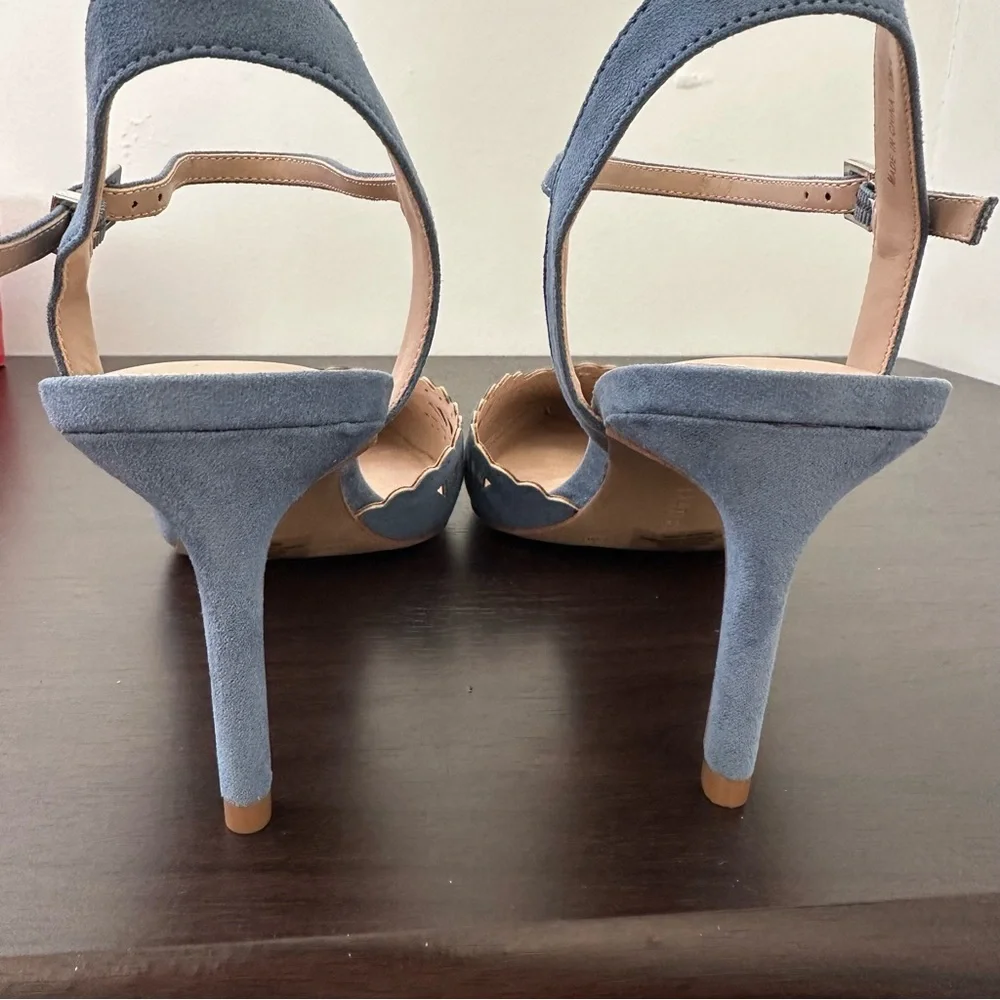 Kelly & Katie Pointed Toe Blue Microsuede Pumps, Size 10 Women's Heels New